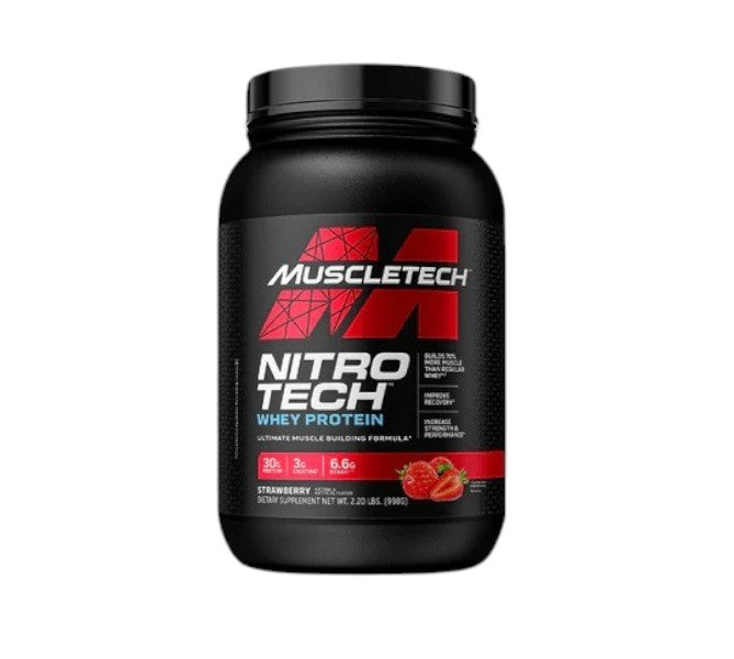 Muscletech Nitro Tech Whey Protein, Strawberry, Enhance Muscle & Strength & Performance