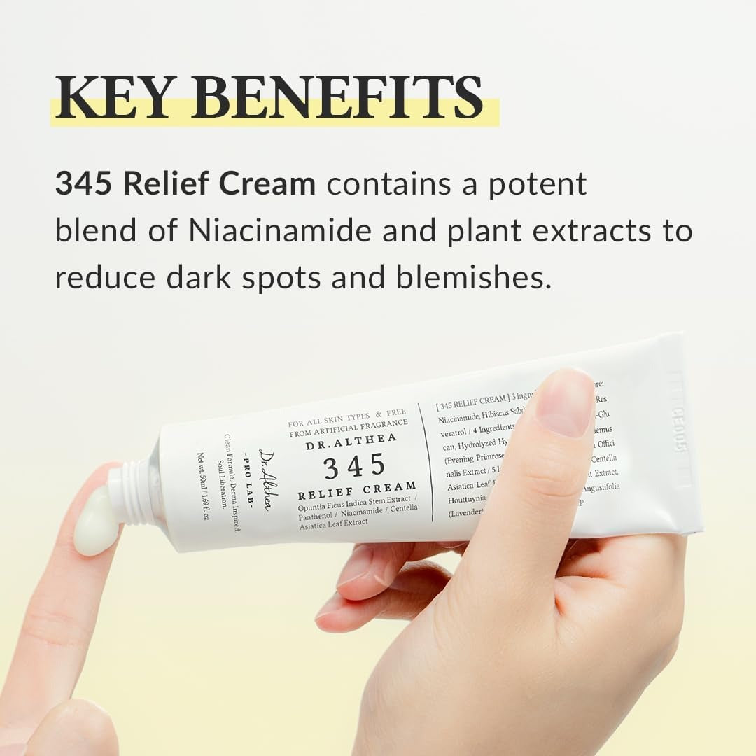 Dr.Althea 345 Relief Cream Vegan Skincare for All Skin Types | 1.69 Fl Oz