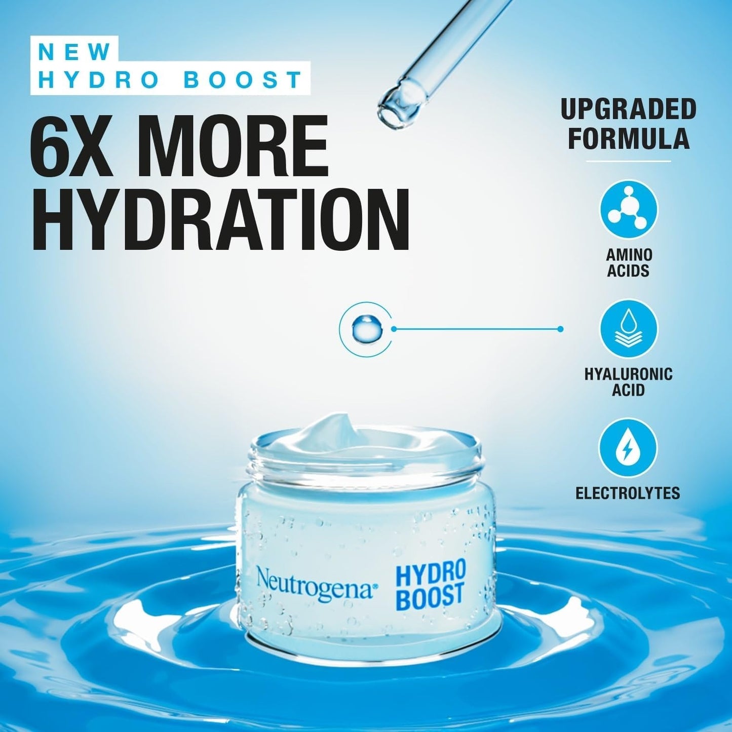 Neutrogena Face Moisturizer Water Gel, Hydro Boost for sensitive skin, 50 ml
