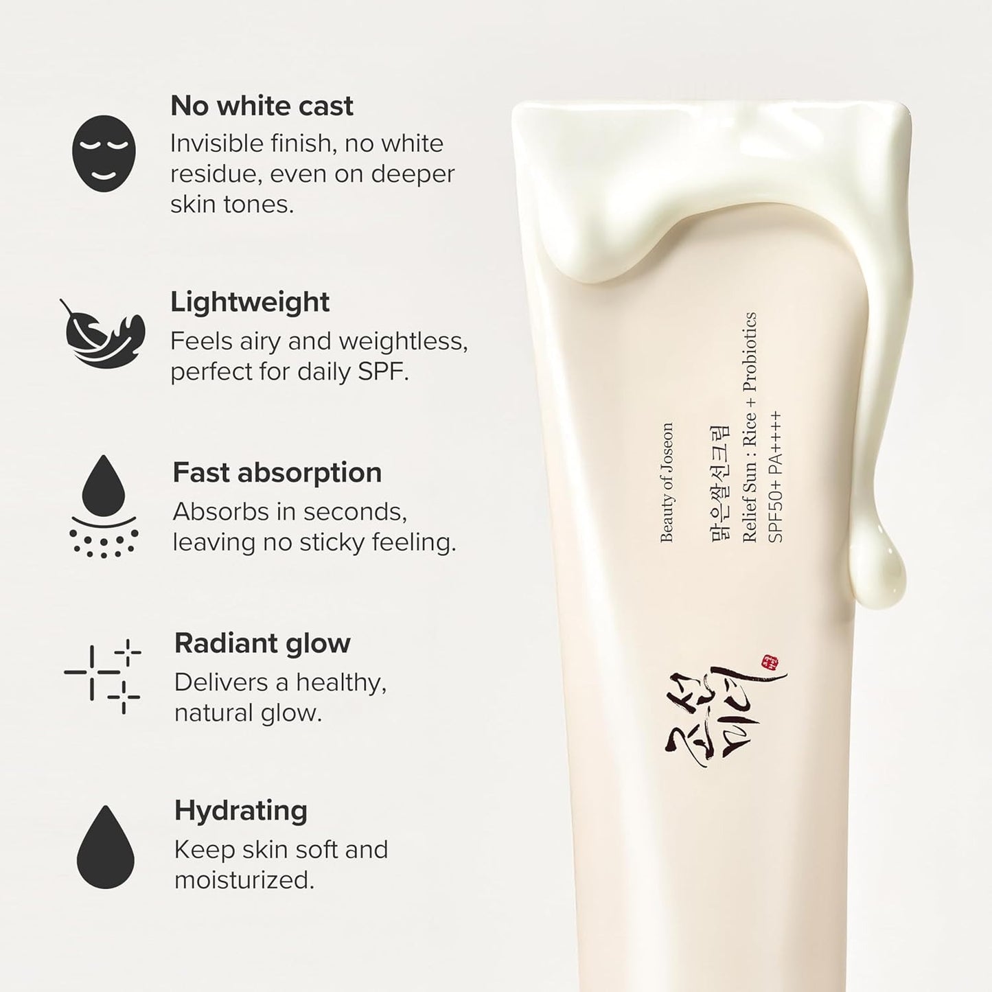 Relied Sun - Rice + Probiotics (SPF50+PA++++) Korean Sunscreen sunblock 50ml