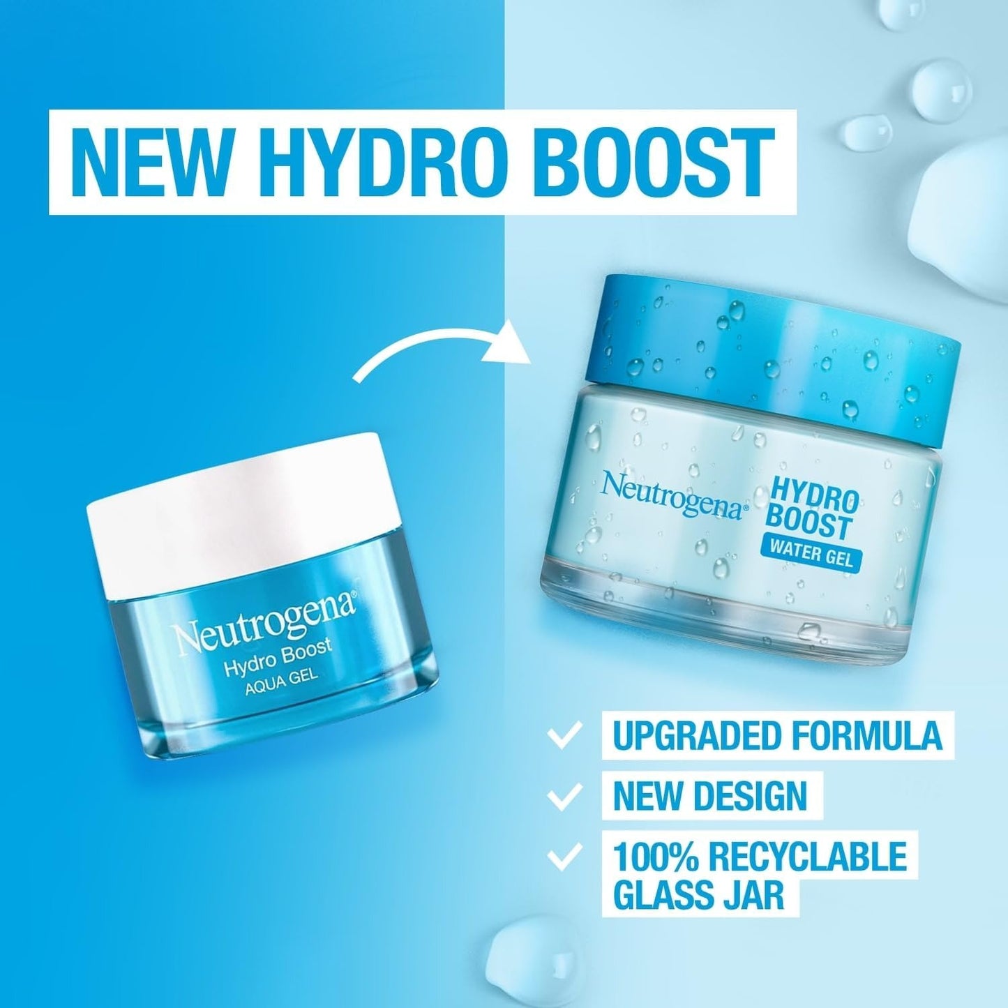 Neutrogena Face Moisturizer Water Gel, Hydro Boost for sensitive skin, 50 ml